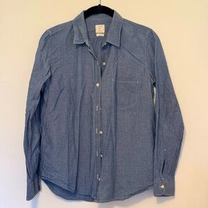 Gap Women’s Blue Denim Cotton Button Down Long Sleeve Shirt